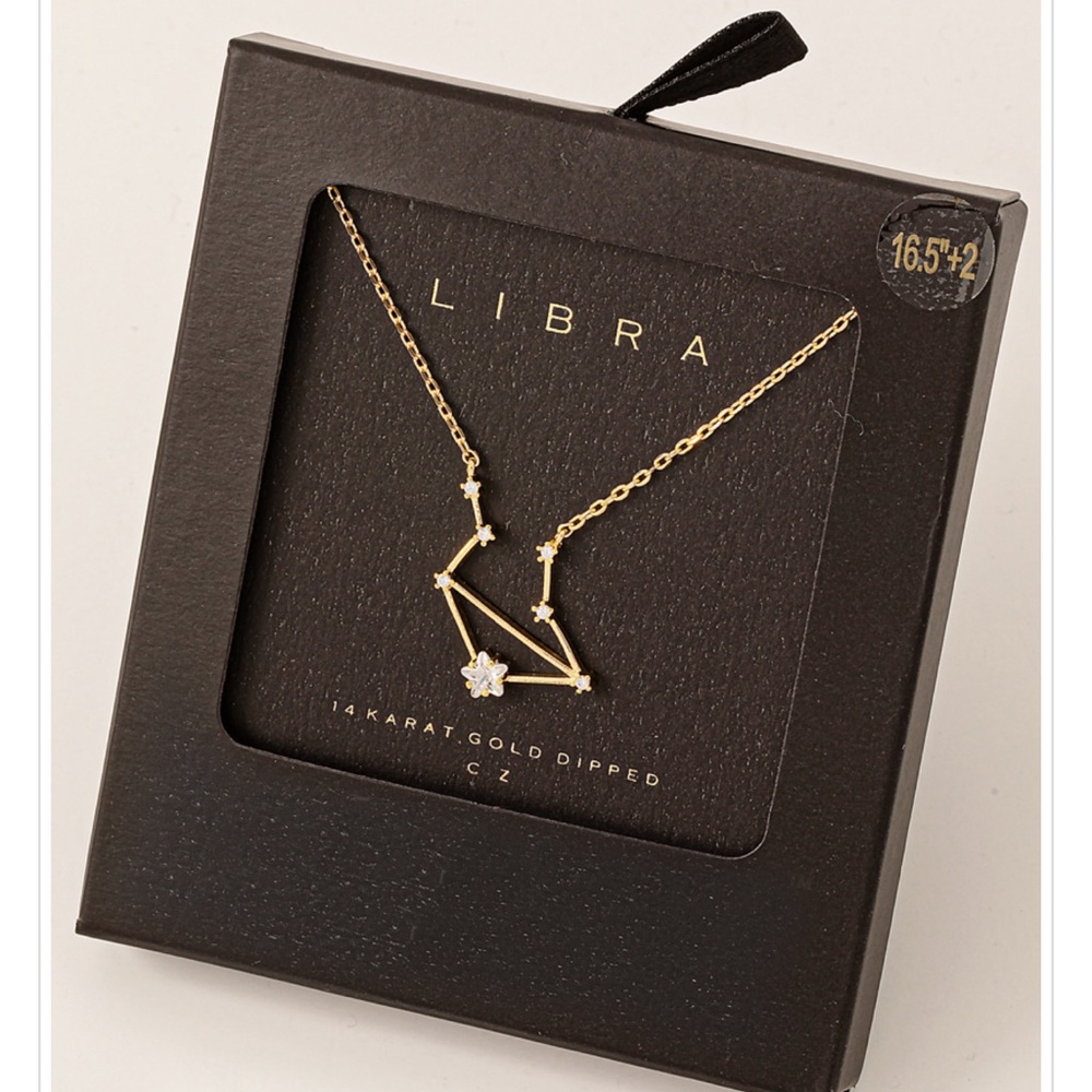 14 karat gold dipped cubic zirconia — Libra (horoscope birthday)